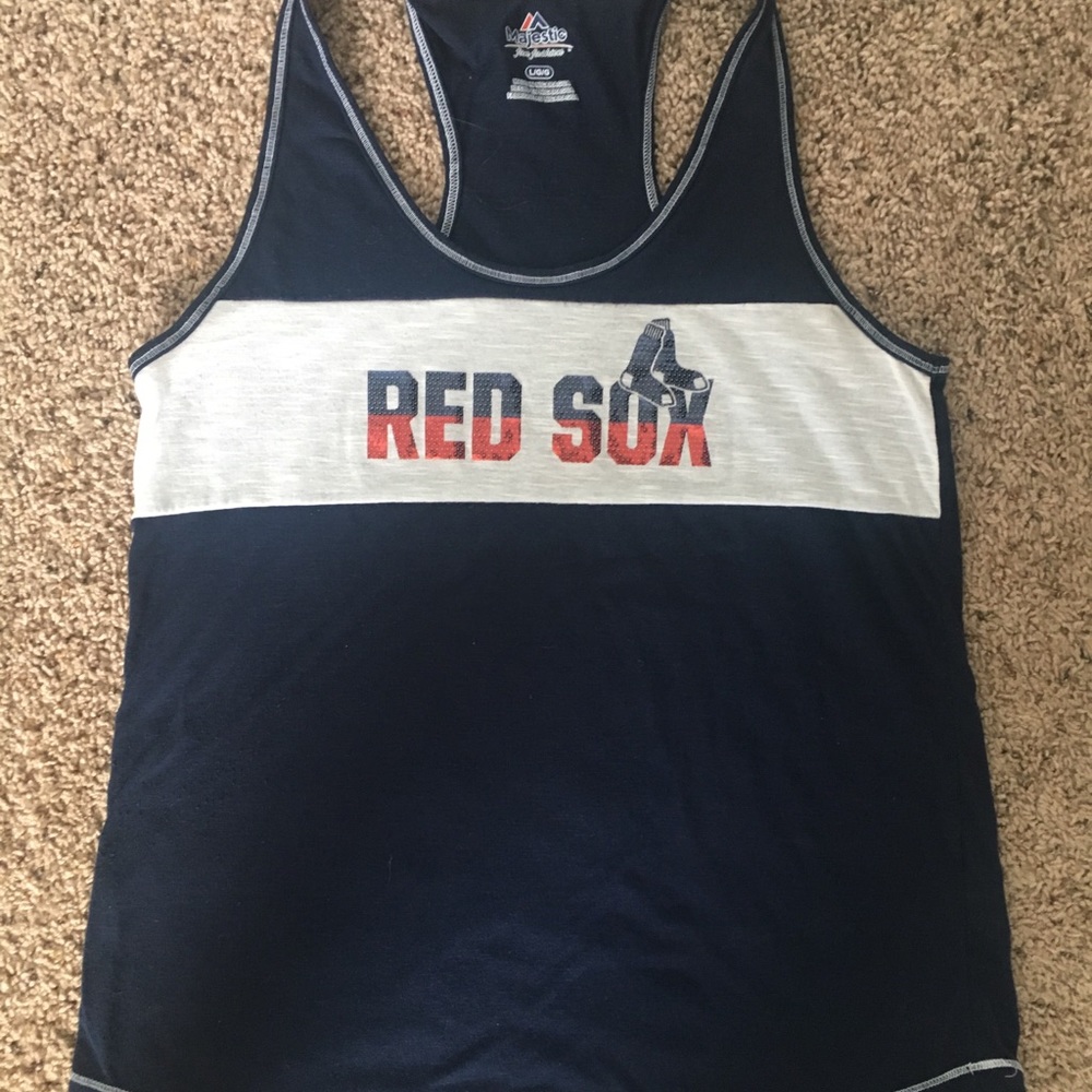 Majestic Boston Red Sox glitter logo tank top